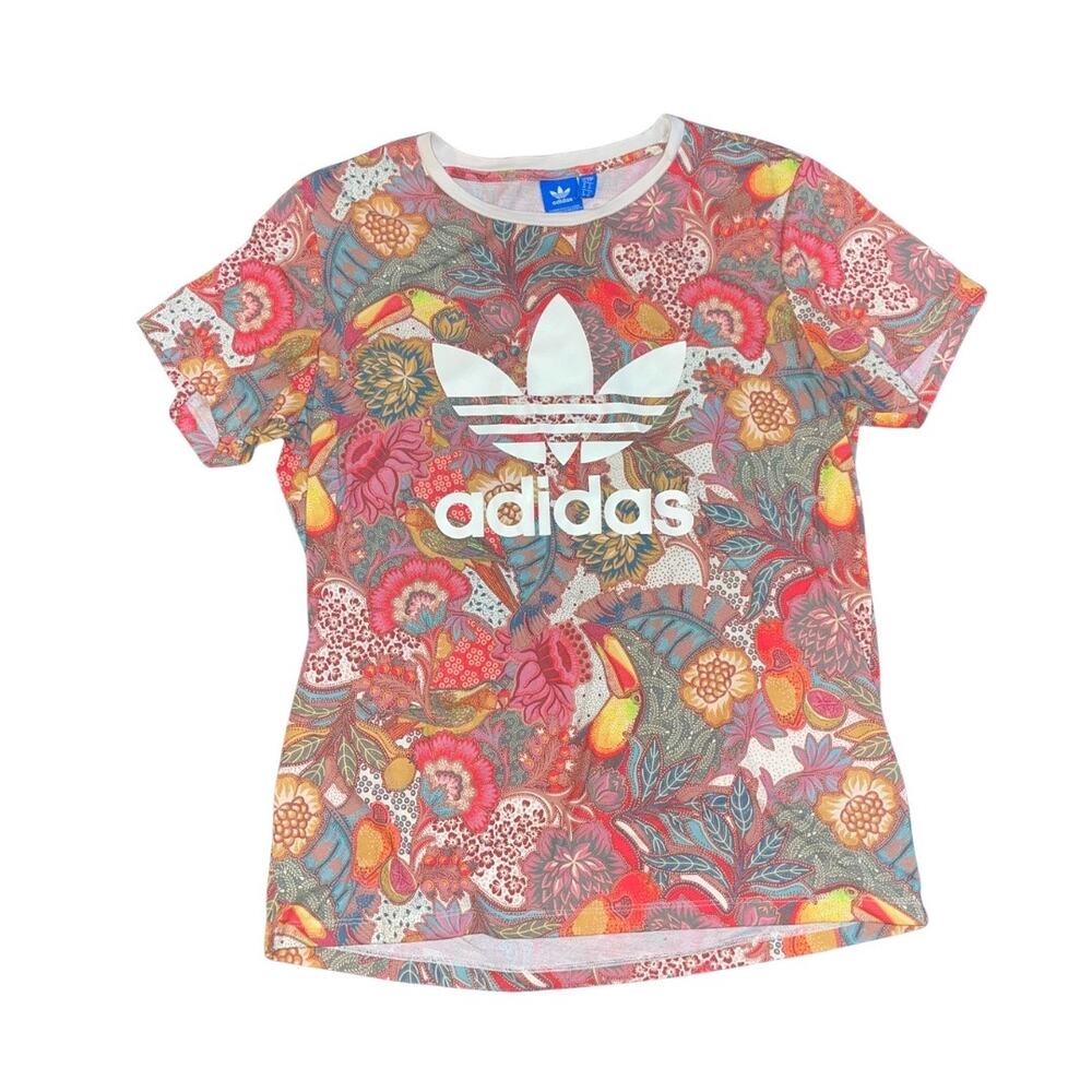 Adidas Farm FUGIPRABALI Floral Boyfriend Shirt SZ S Trefoil Logo Sports Athletic